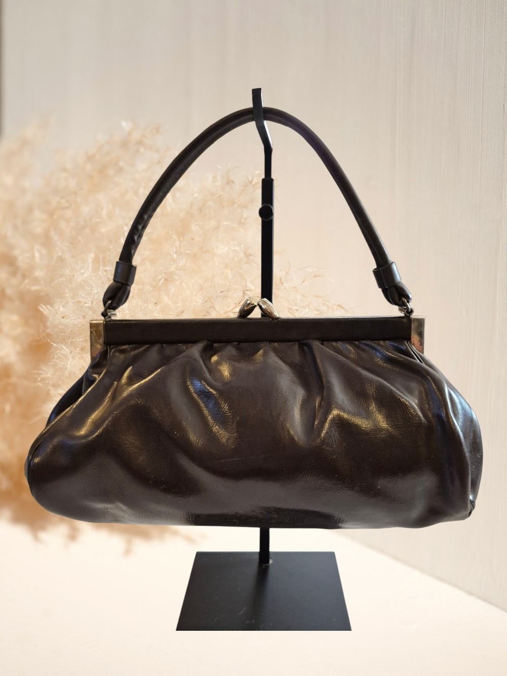 1940s Vintage Brown Leather Pocketbook